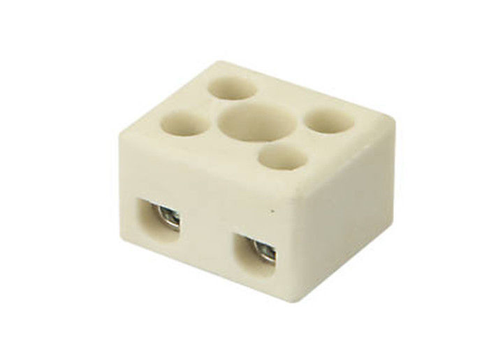 Porcelain Connector Machinable Ceramic Block 2 Pole For Electronic Components