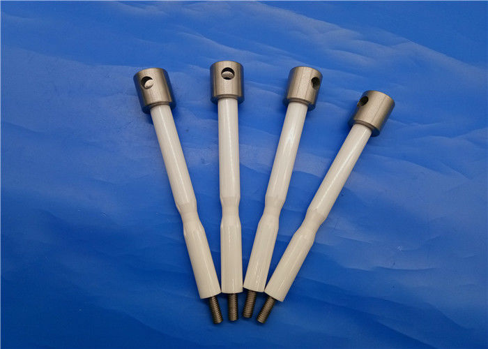 Industrial Ceramic Parts Zirconia Ceramic With  Shaft Rod / Plunger Rod Threaded