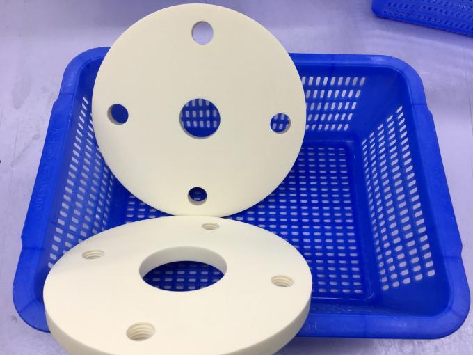 Insulating Round Circular Ceramic Plate / Ceramic Disc with Thread Hole
